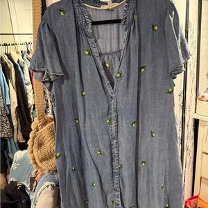 Embroidered lemon denim dress jane and delancey, 3x